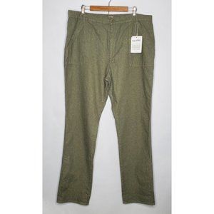 Djerf Avenue Womens Green Go To Pants Size XXL Tall Straight Leg Pockets NWT